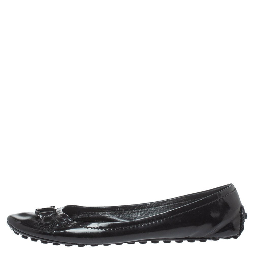 

Louis Vuitton Black Patent Leather Oxford Flats Size