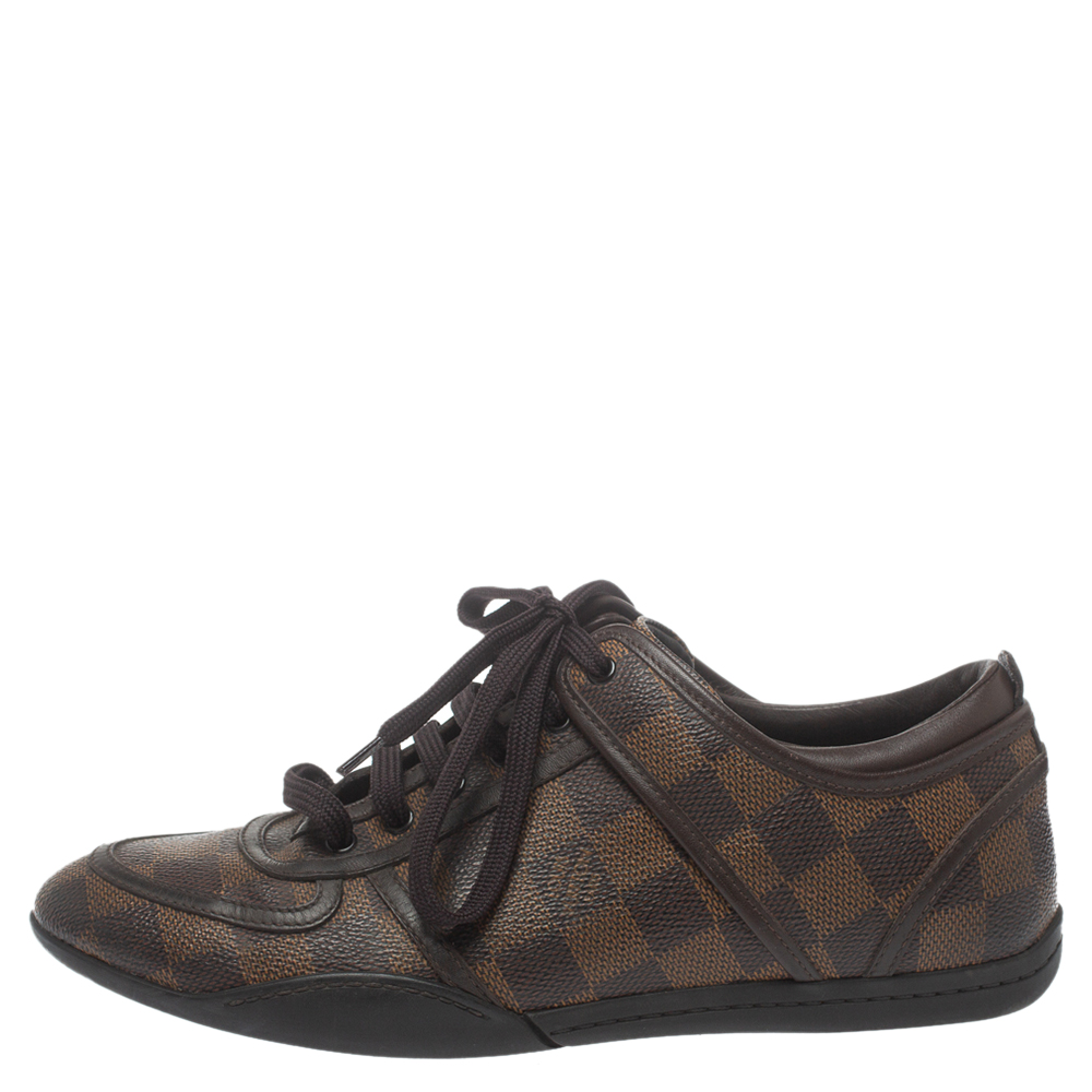 

Louis Vuitton Damier Ebene Canvas and Leather Boogie Sneakers Size, Brown