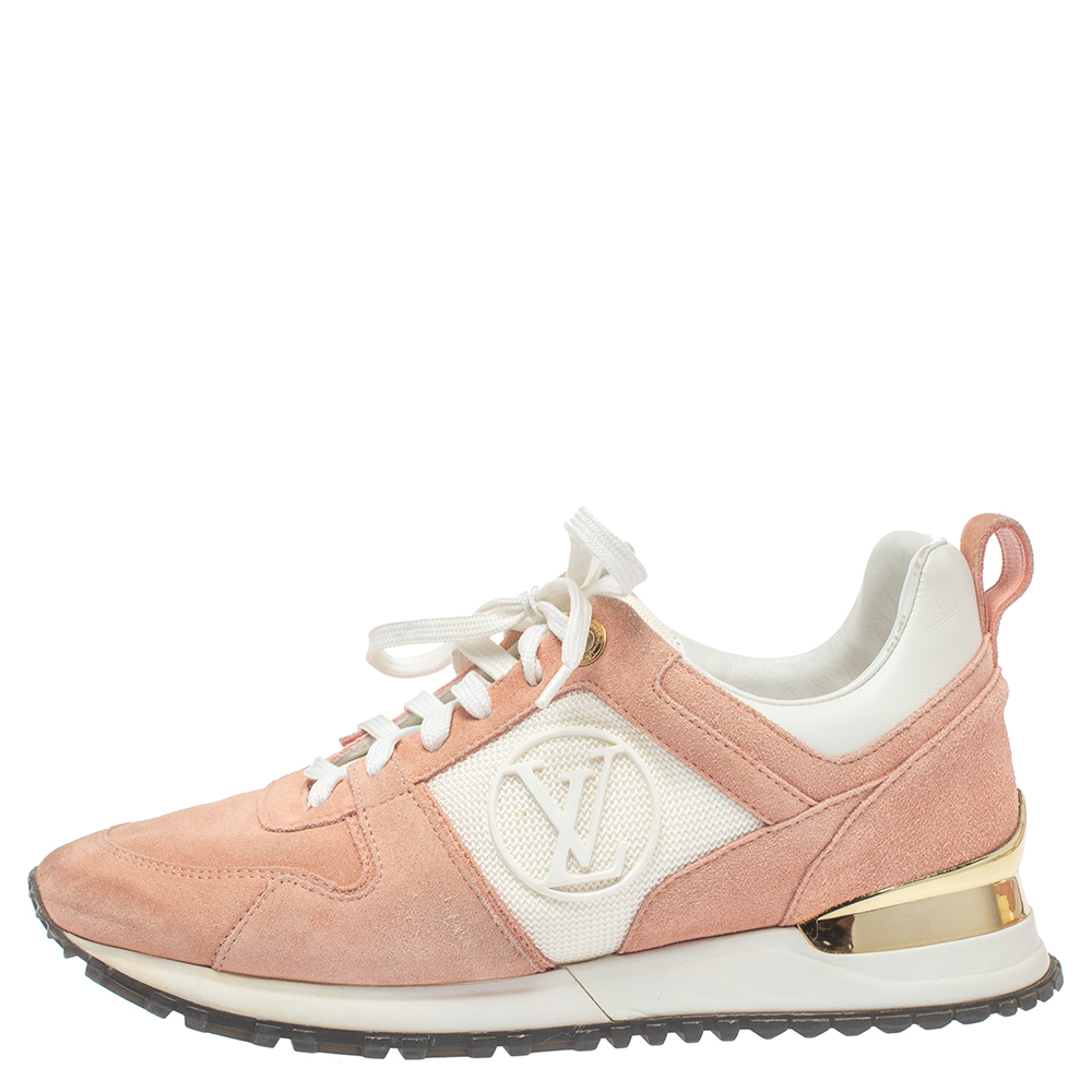 

Louis Vuitton Old Rose Pink Suede and Mesh Lace Up Sneakers Size