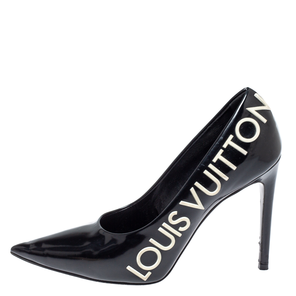 

Louis Vuitton Black Leather Call Back Pointed Toe Pumps Size