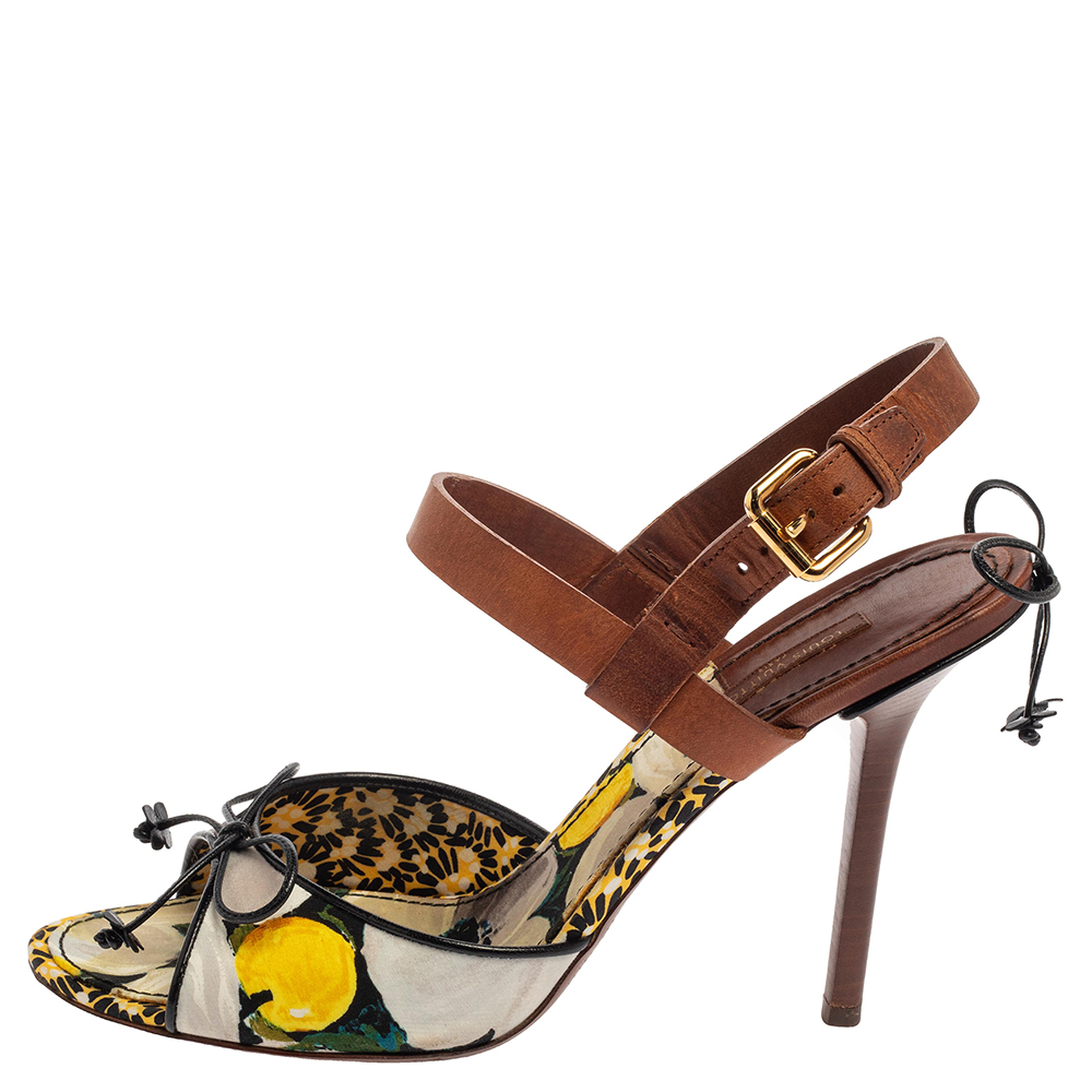 

Louis Vuitton Multicolor Canvas And Leather Flower Fields Sandals Size