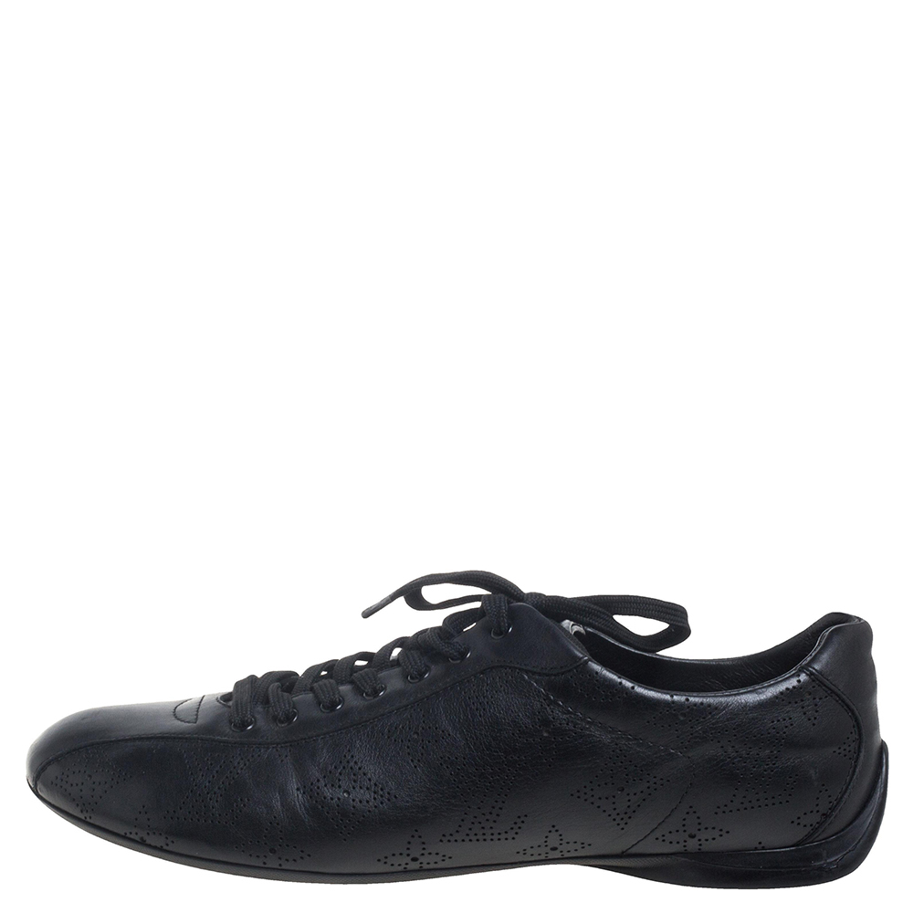 

Louis Vuitton Black Perforated Leather Low Top Sneakers Size