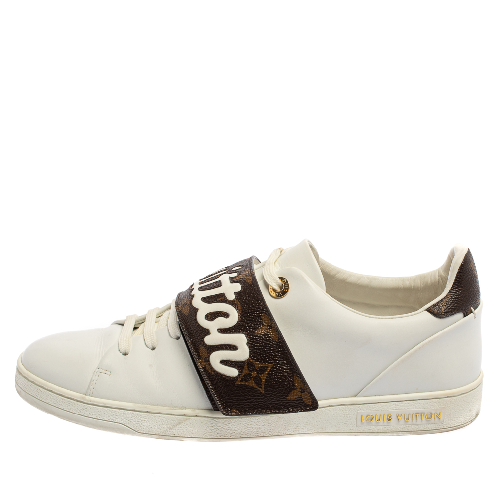 

Louis Vuitton White/Brown Leather Low Top Sneakers Size