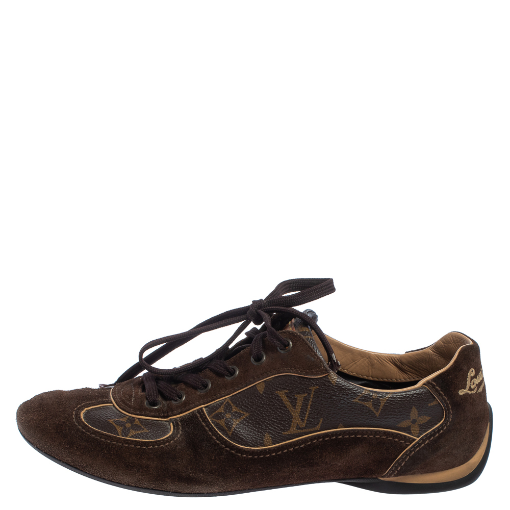 

Louis Vuitton Brown Suede And Monogram Canvas Energie Sneakers Size