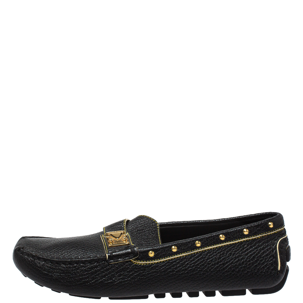 

Louis Vuitton Black Leather Lombok Slip On Loafers Size