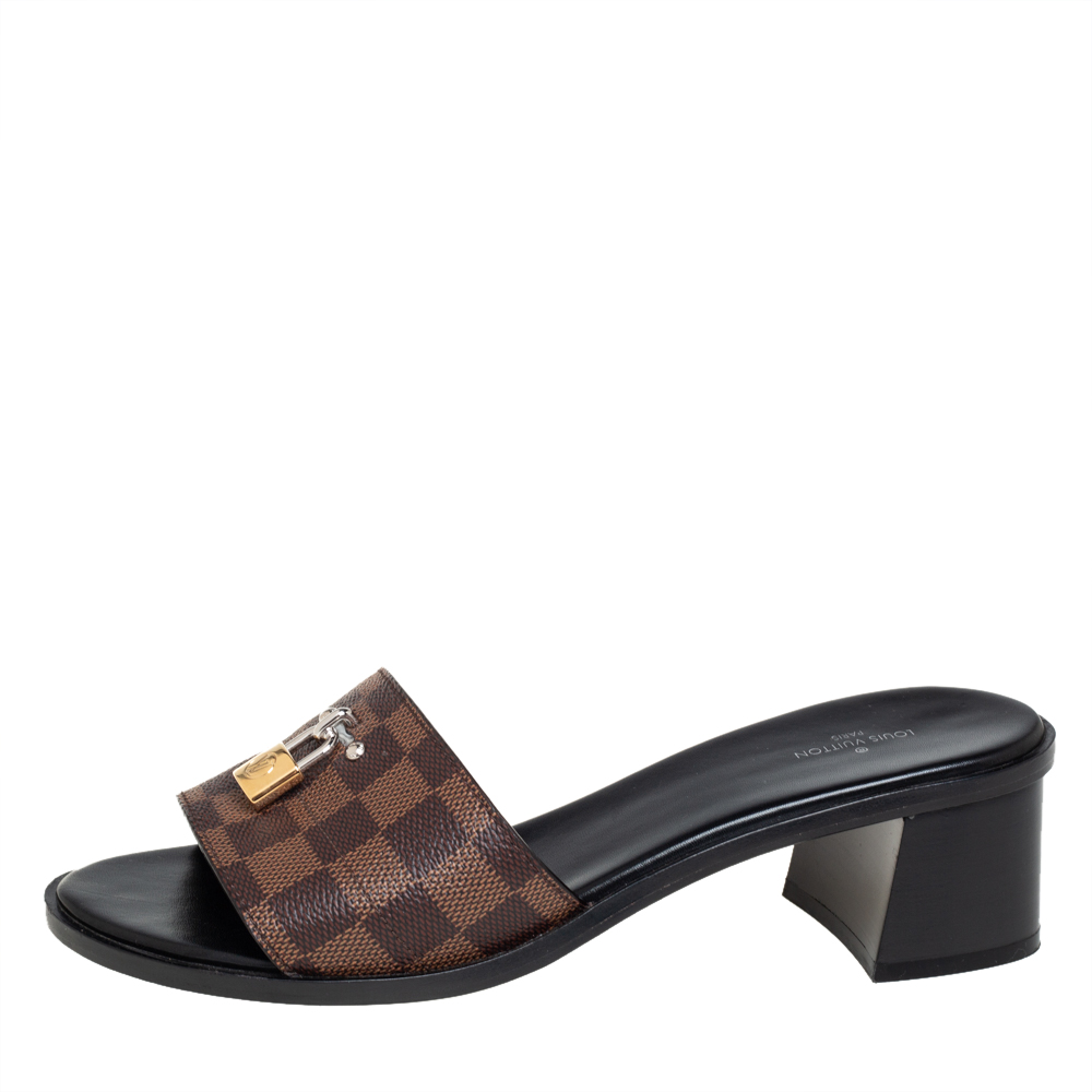 

Louis Vuitton Damier Ebene Canvas Lock It Slide Sandals Size, Brown