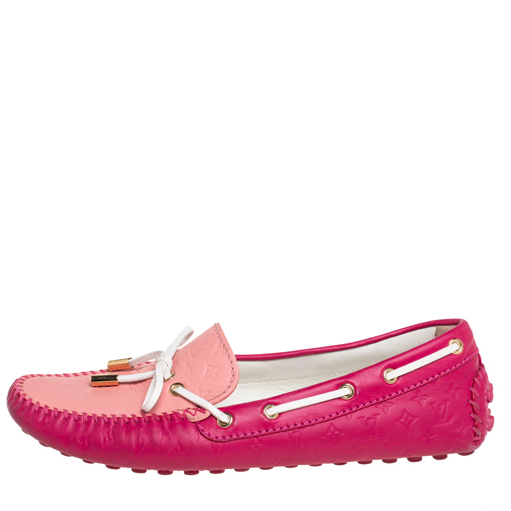 

Louis Vuitton Pink Leather Gloria Loafers Size