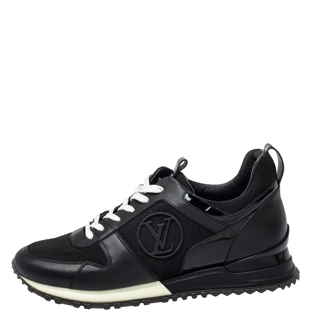 

Louis Vuitton Black Mesh And Leather Run Away Sneakers Size