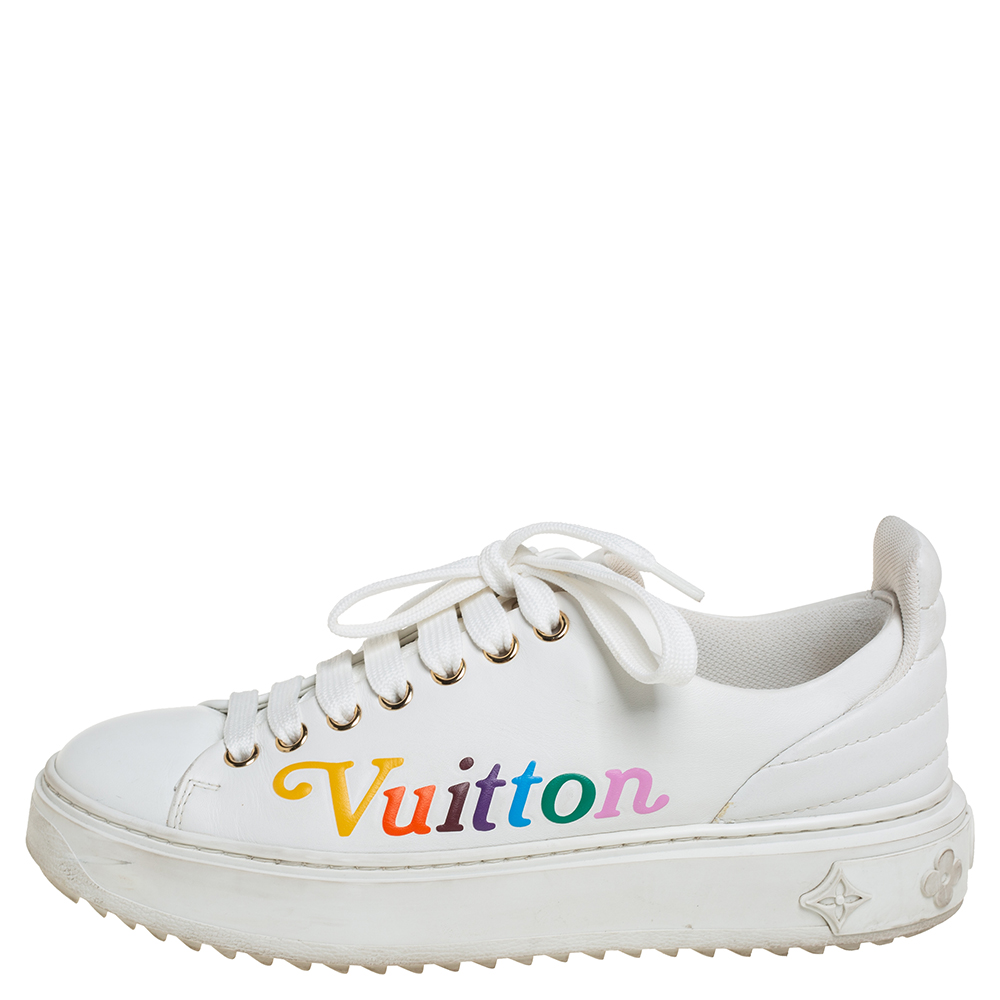 

Louis Vuitton White Leather Time Out Sneakers Size