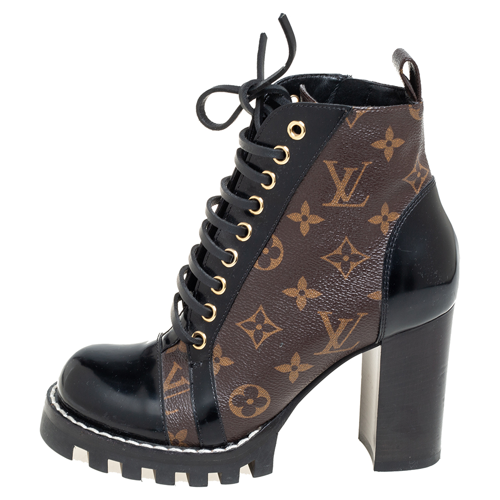 

Louis Vuitton Monogram Canvas And Patent Star Trail Ankle Boot Size, Brown