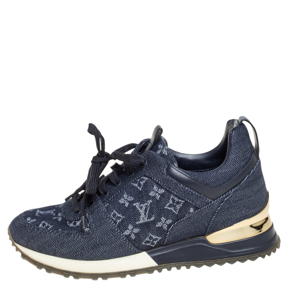 

Louis Vuitton Blue Denim And Leather Run Away Sneakers Size