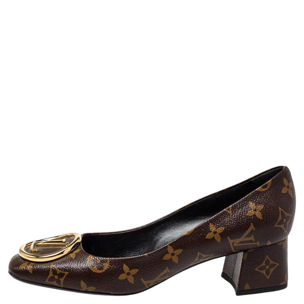 

Louis Vuitton Brown Monogram Canvas Madeleine Pumps Size