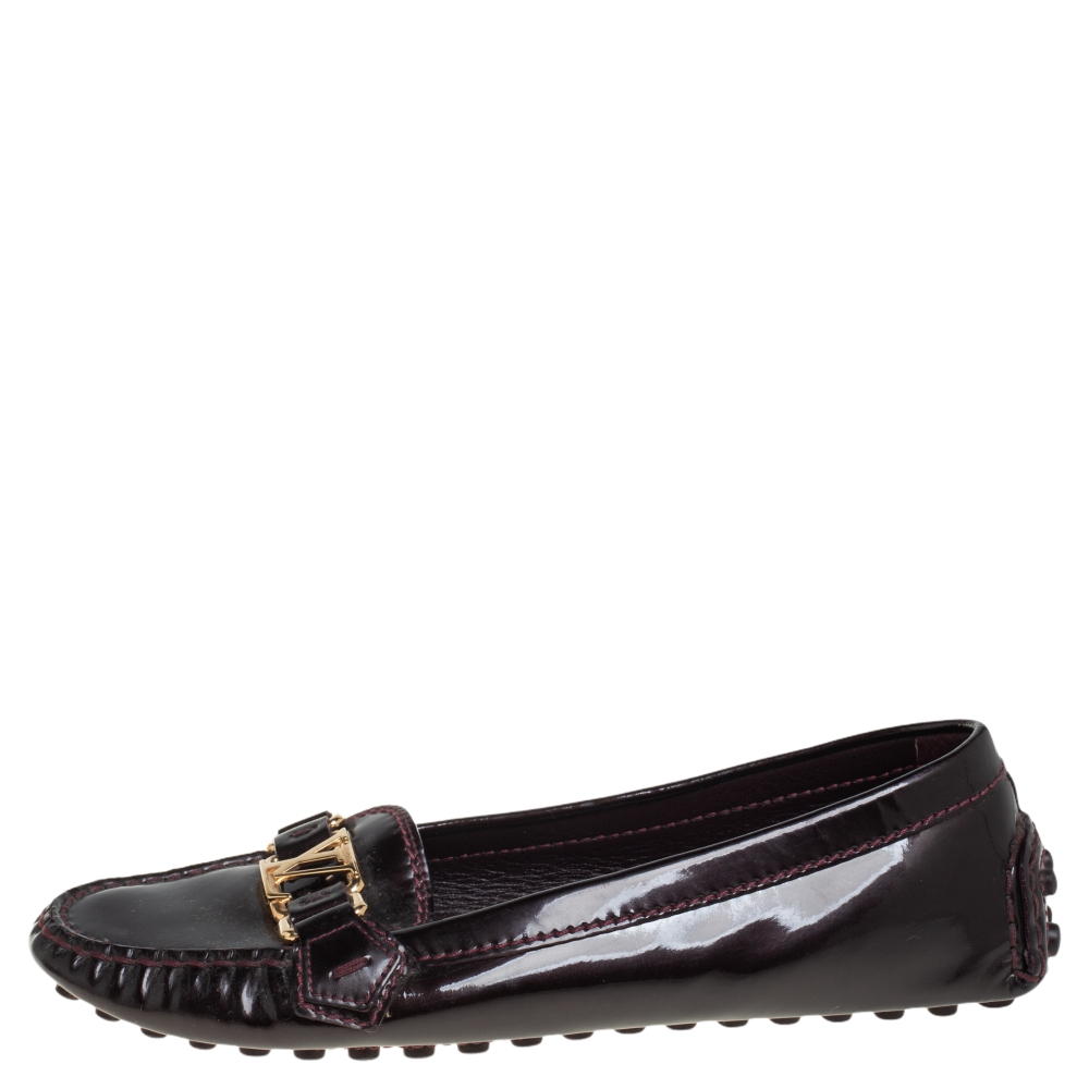 

Louis Vuitton Burgundy Patent Leather Slip On Loafers Size