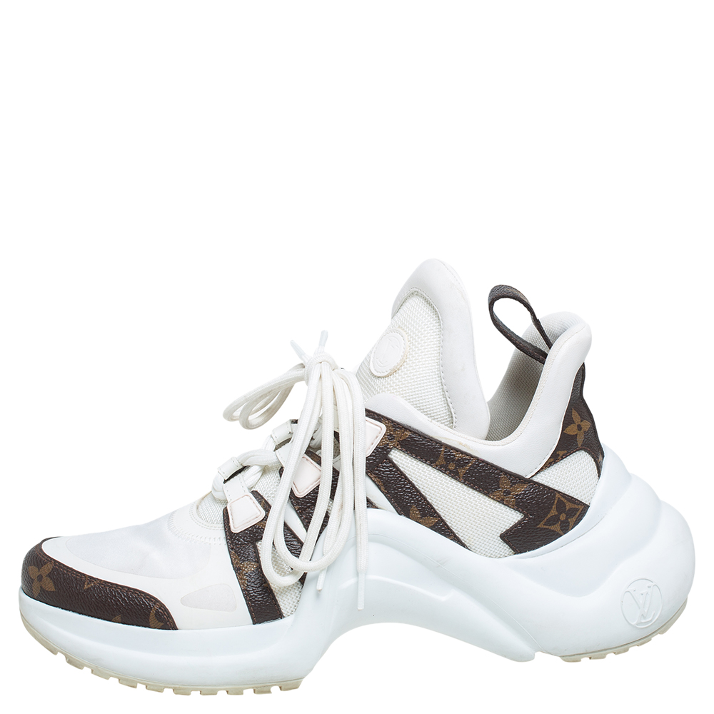 

Louis Vuitton White Monogram Coated Canvas and Leather Archlight Sneakers Size
