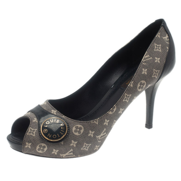 Pre Owned حذاء كعب عالي لوي فيتون أيديل جودي مونوجرامي فتحة أصبع مقاس 37