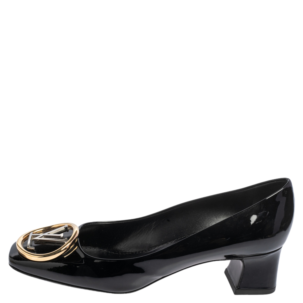 

Louis Vuitton Black Patent Leather Madeleine Pumps Size