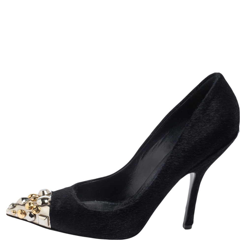 

Louis Vuitton Black Calf Hair Bernice Pointed Toe Pumps Size