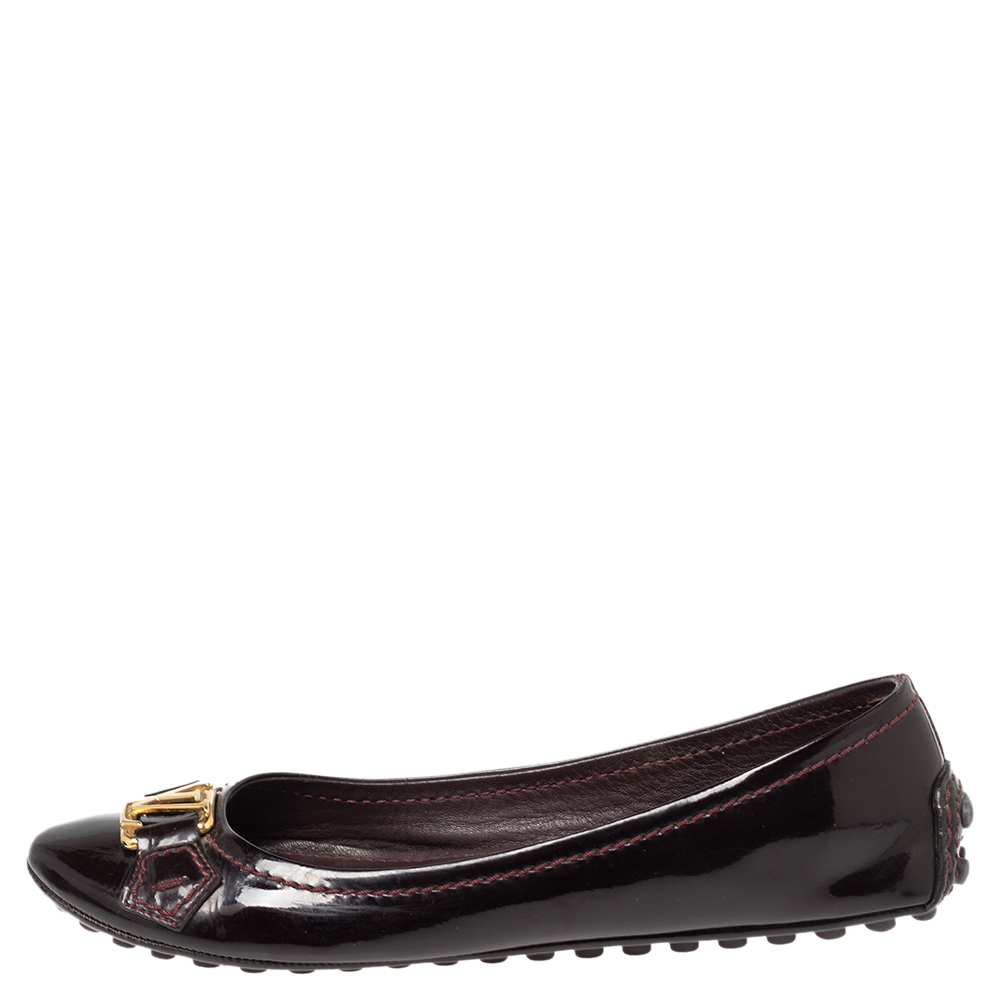 

Louis Vuitton Amarante Patent Leather Oxford Ballet Flats Size, Burgundy