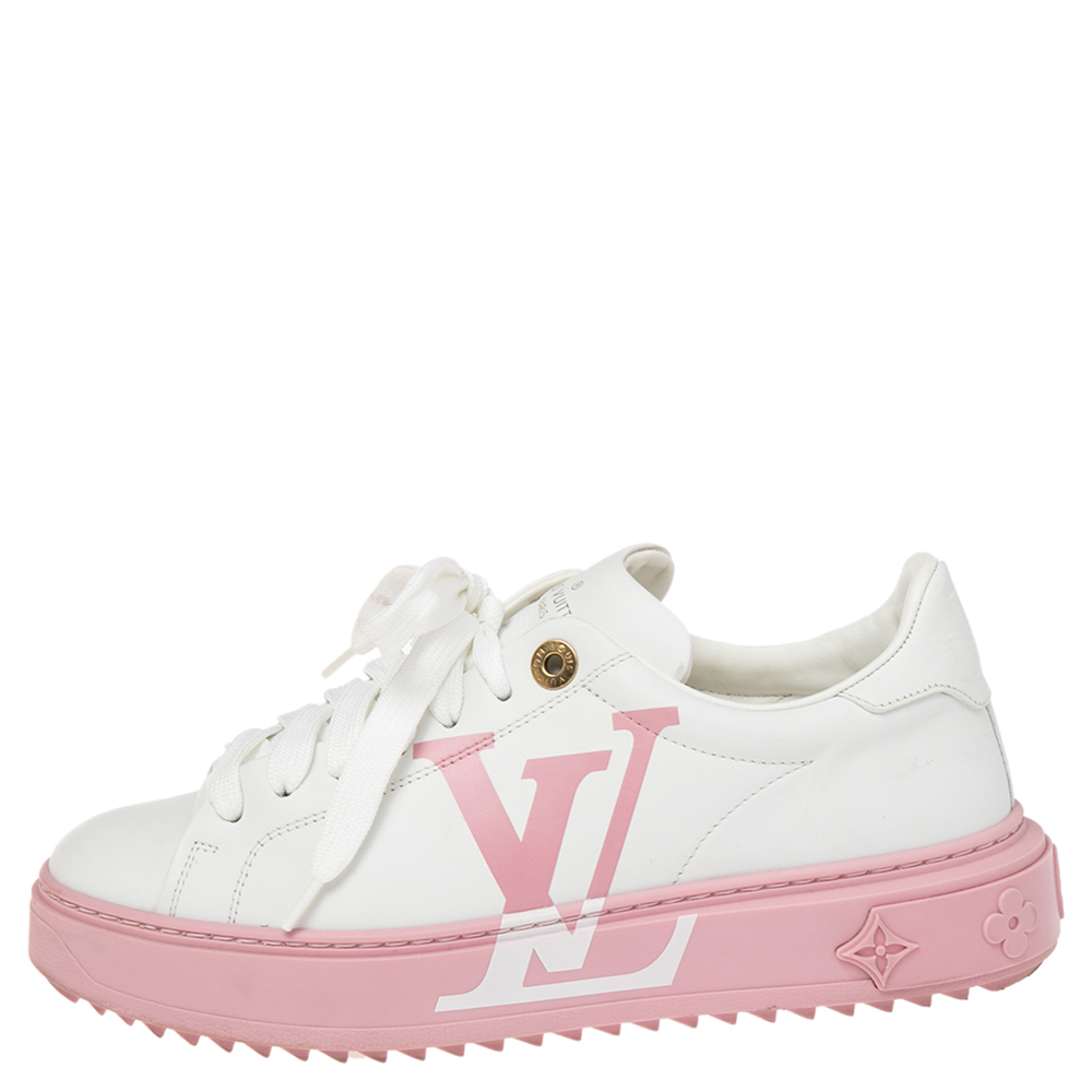 

Louis Vuitton Rose Leather Time Out Sneakers Size, White