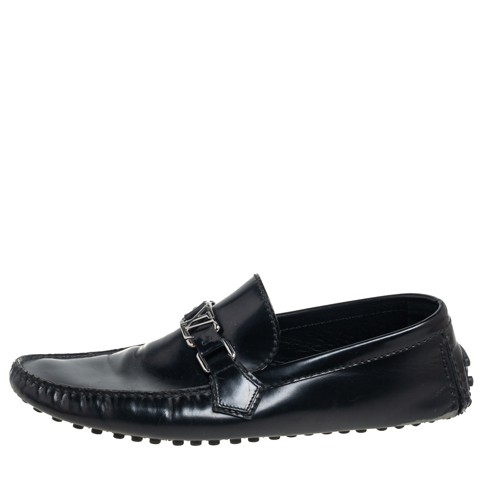 

Louis Vuitton Black Leather Slip On Loafers Size