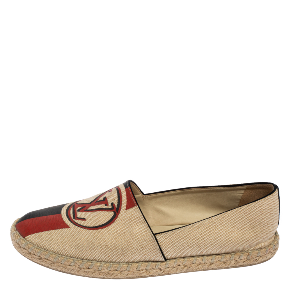 

Louis Vuitton Beige Canvas Postcard Espadrilles Size