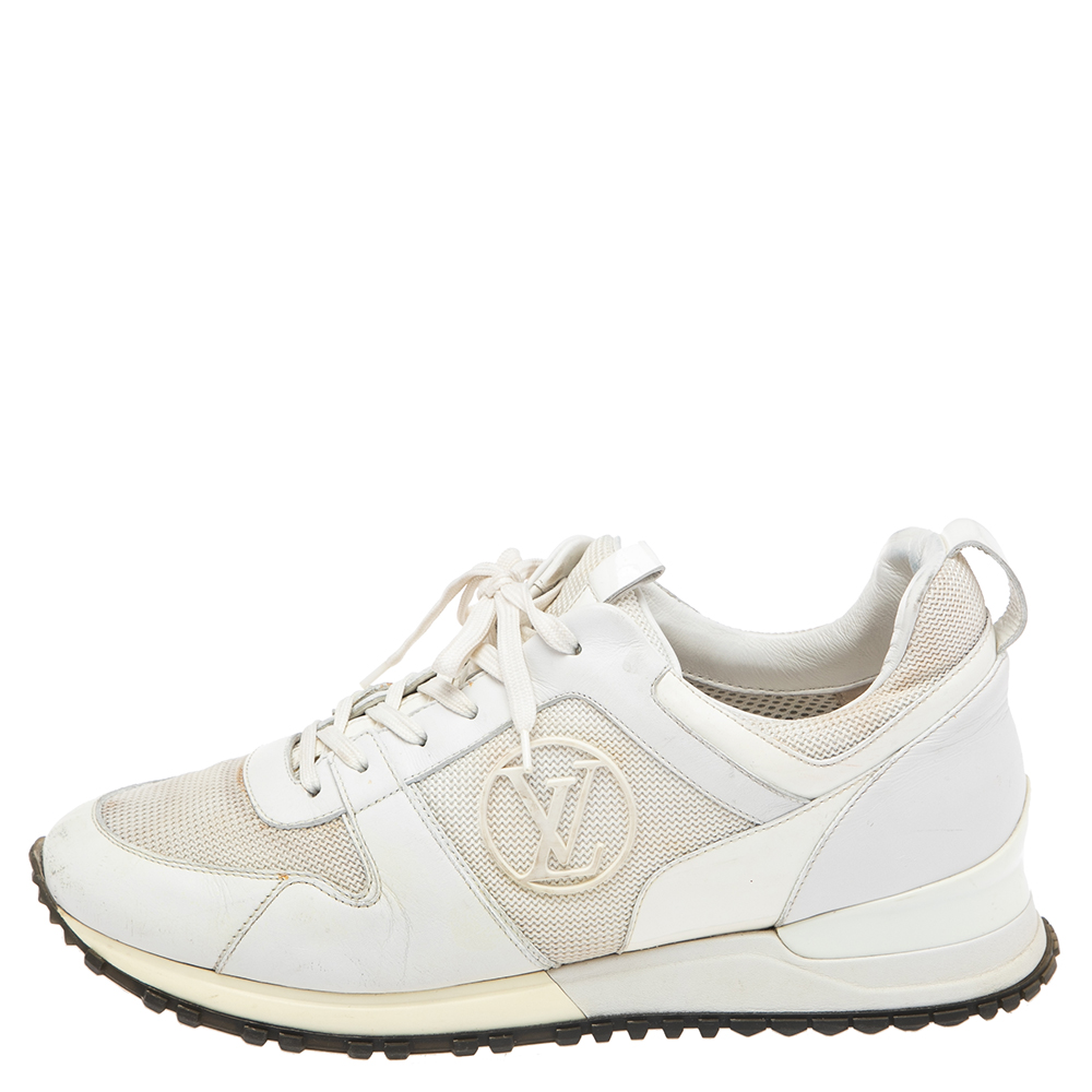 

Louis Vuitton White Mesh And Leather Run Away Low Top Sneakers Size