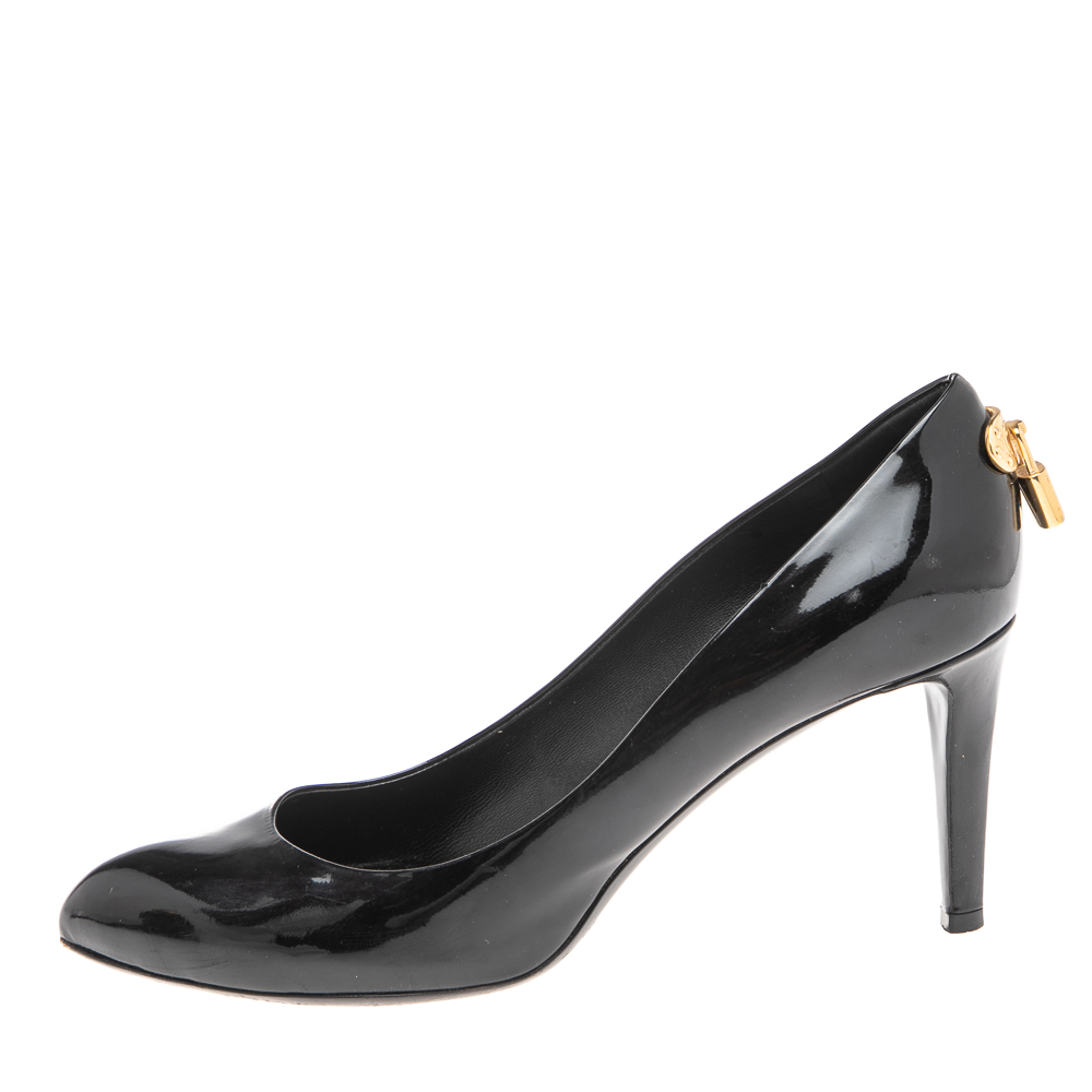 

Louis Vuitton Black Patent Leather Oh Really! Platform Pumps Size