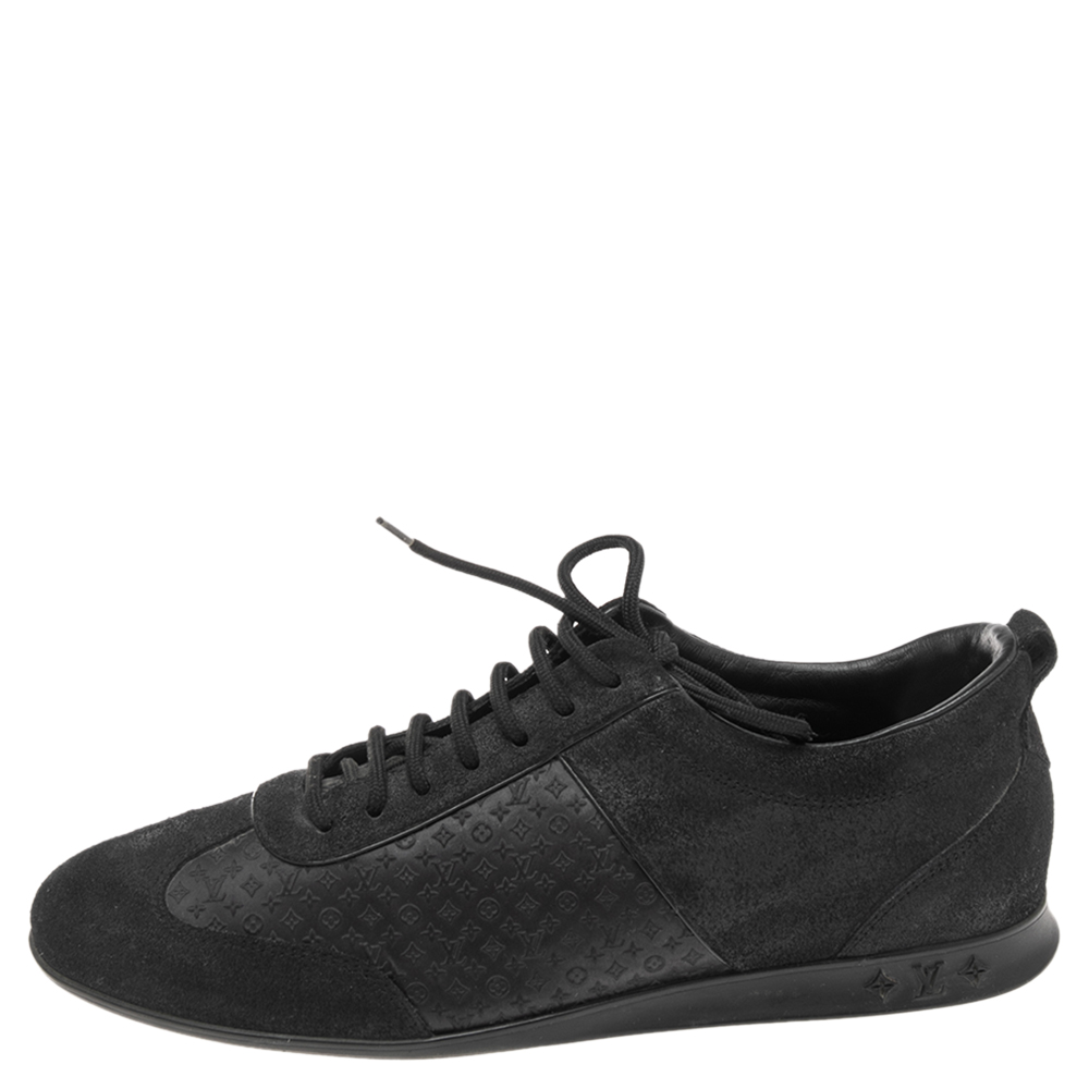 

Louis Vuitton Black Suede and Monogram Leather Sneakers Size