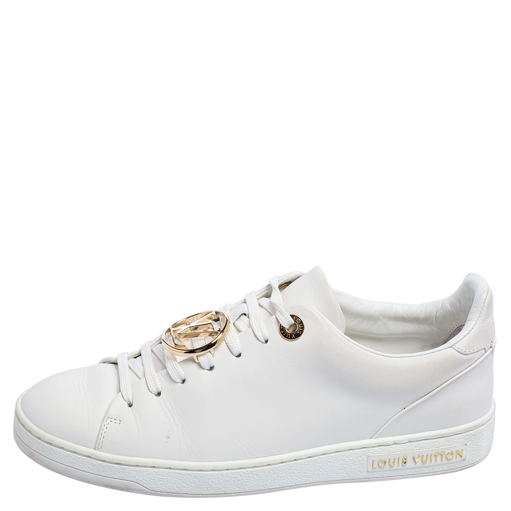 

Louis Vuitton White Leather Frontrow Low Top Sneakers Size