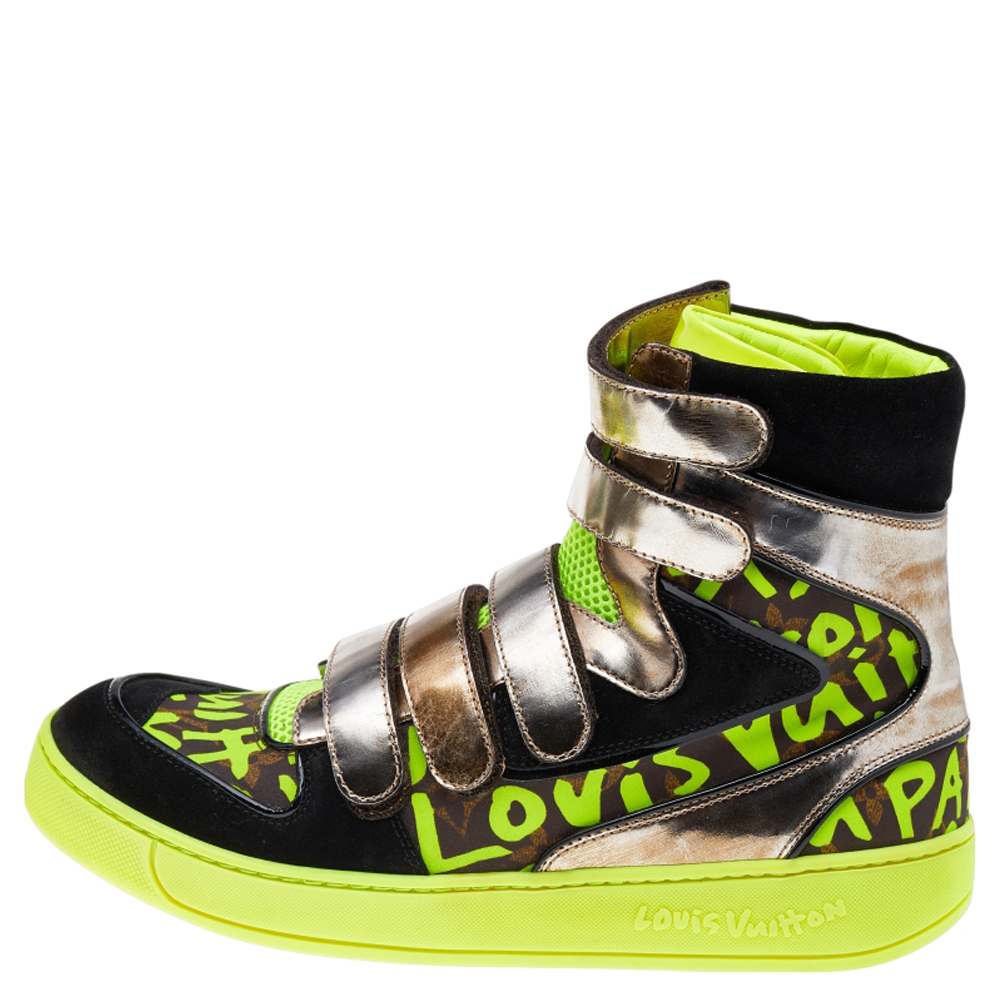 

Louis Vuitton Multicolor Leather And Mesh Neon Graffiti Stephen Sprouse High Top Sneakers Size