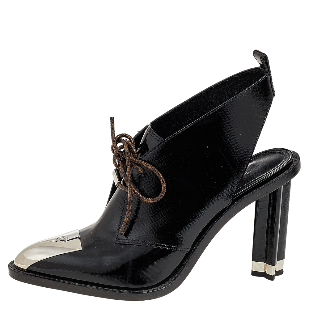 

Louis Vuitton Black Patent Leather Cosplay Ankle Boots Size
