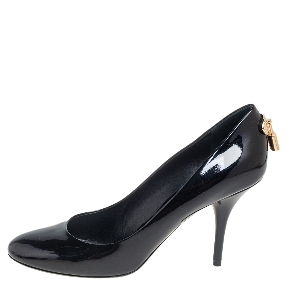 

Louis Vuitton Black Patent Leather Oh Really! Platform Pumps Size