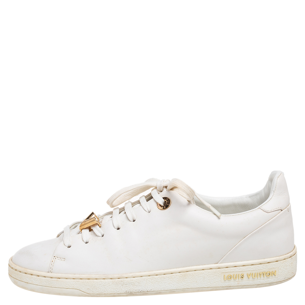 

Louis Vuitton White Leather Frontrow Low-Top Sneakers Size