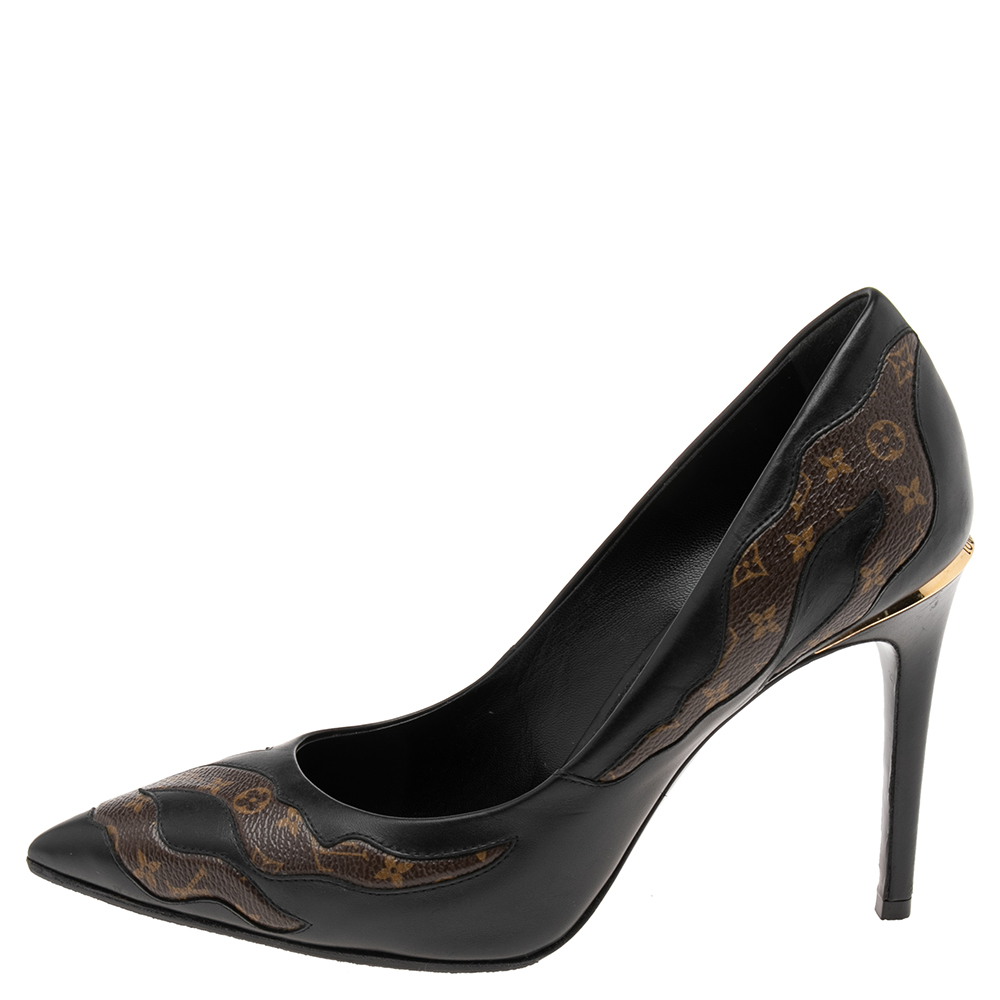 

Louis Vuitton Monogram Canvas And Leather Fetish Pointed Toe Pumps Size, Brown