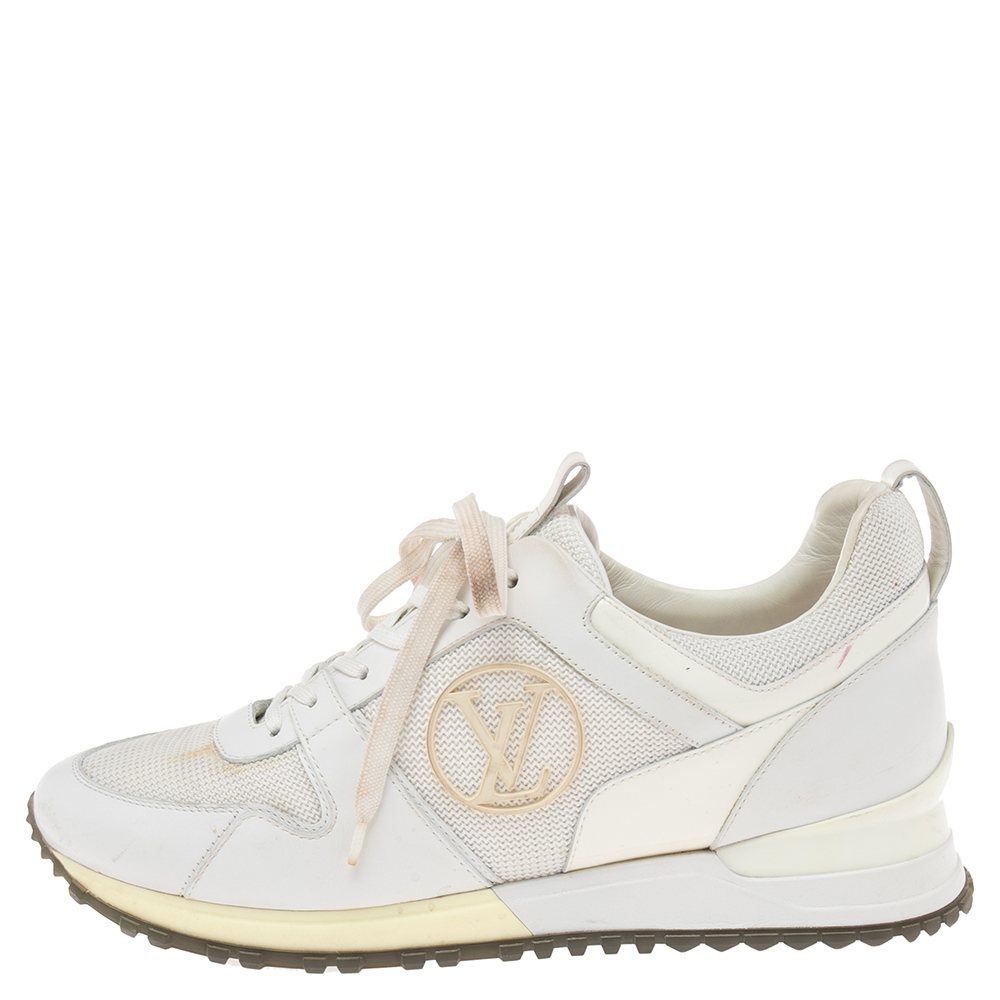 

Louis Vuitton White Leather and Mesh Run Away Low-Top Sneakers Size