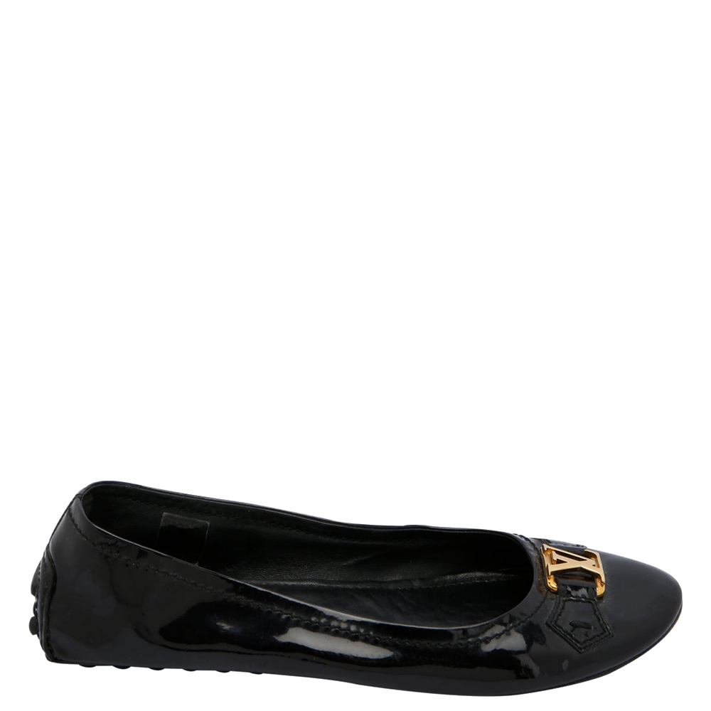 

Louis Vuitton Black Vernis Leather Oxford Ballet Flats EU