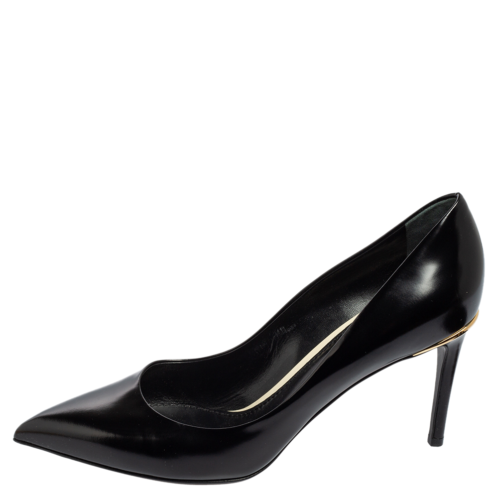 

Louis Vuitton Black Leather Eyeline Pointed-Toe Pumps Size