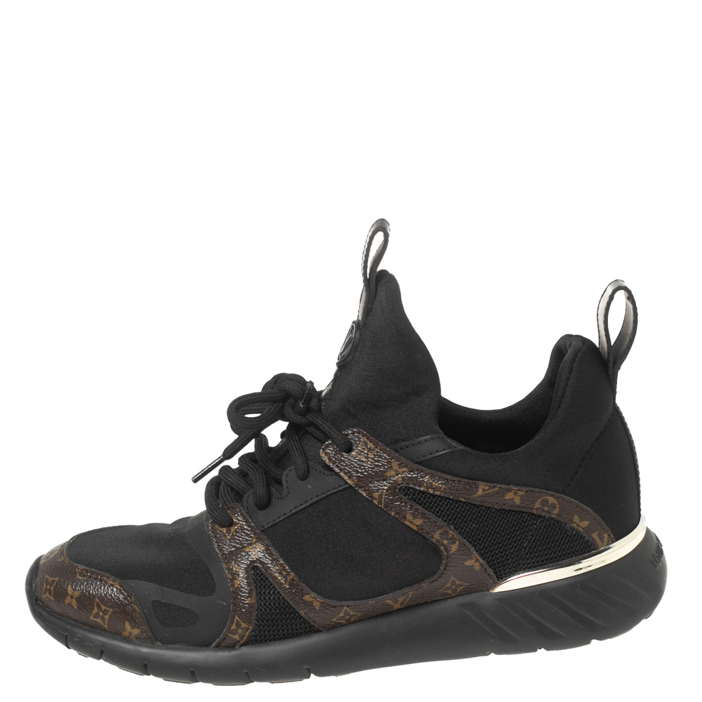 

Louis Vuitton Black/Brown Fabric and Monogram Canvas Aftergame Sneakers Size