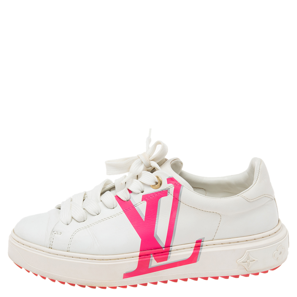 

Louis Vuitton White Leather Time Out Low Top Sneakers Size