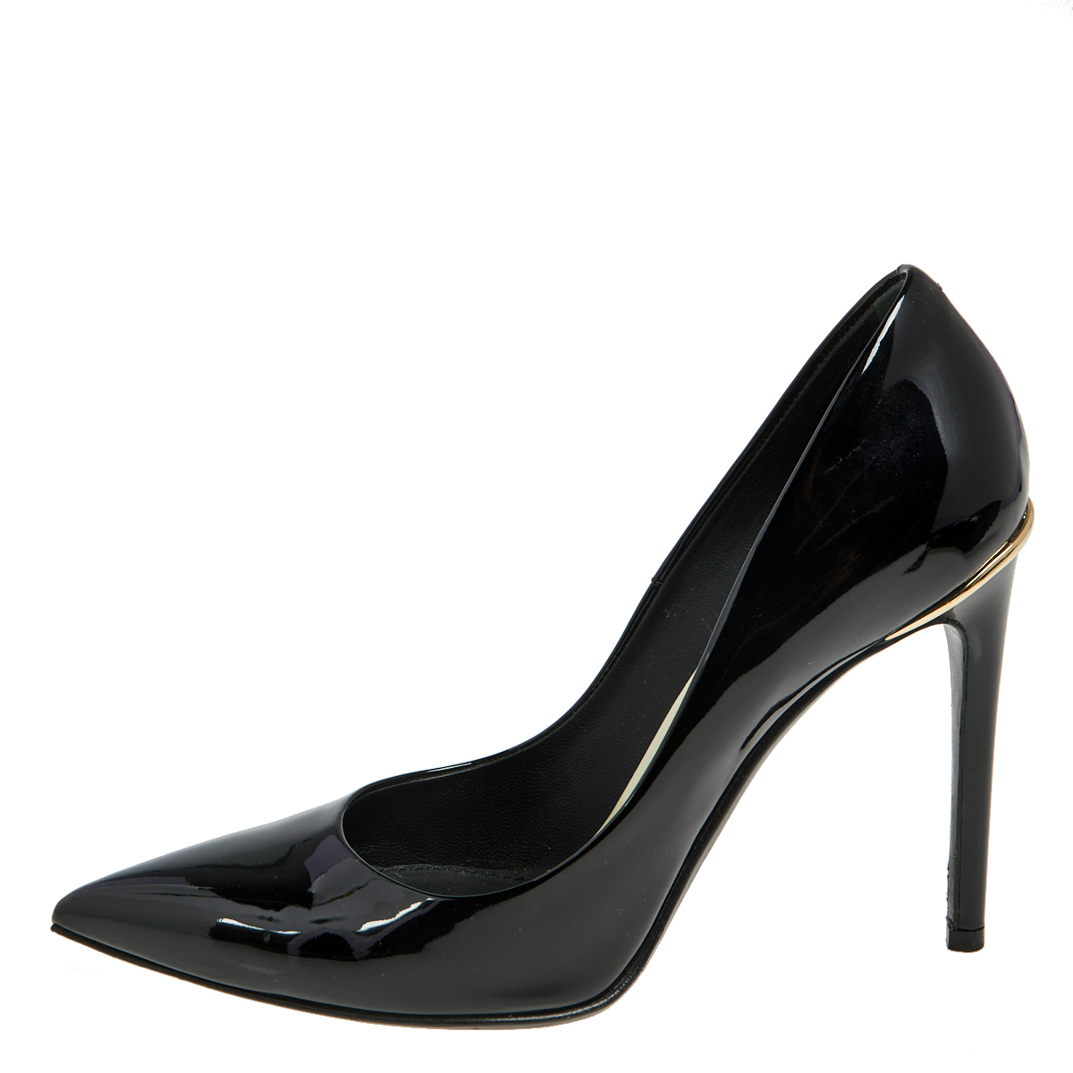 

Louis Vuitton Black Patent Leather Pointed Toe Pumps Size