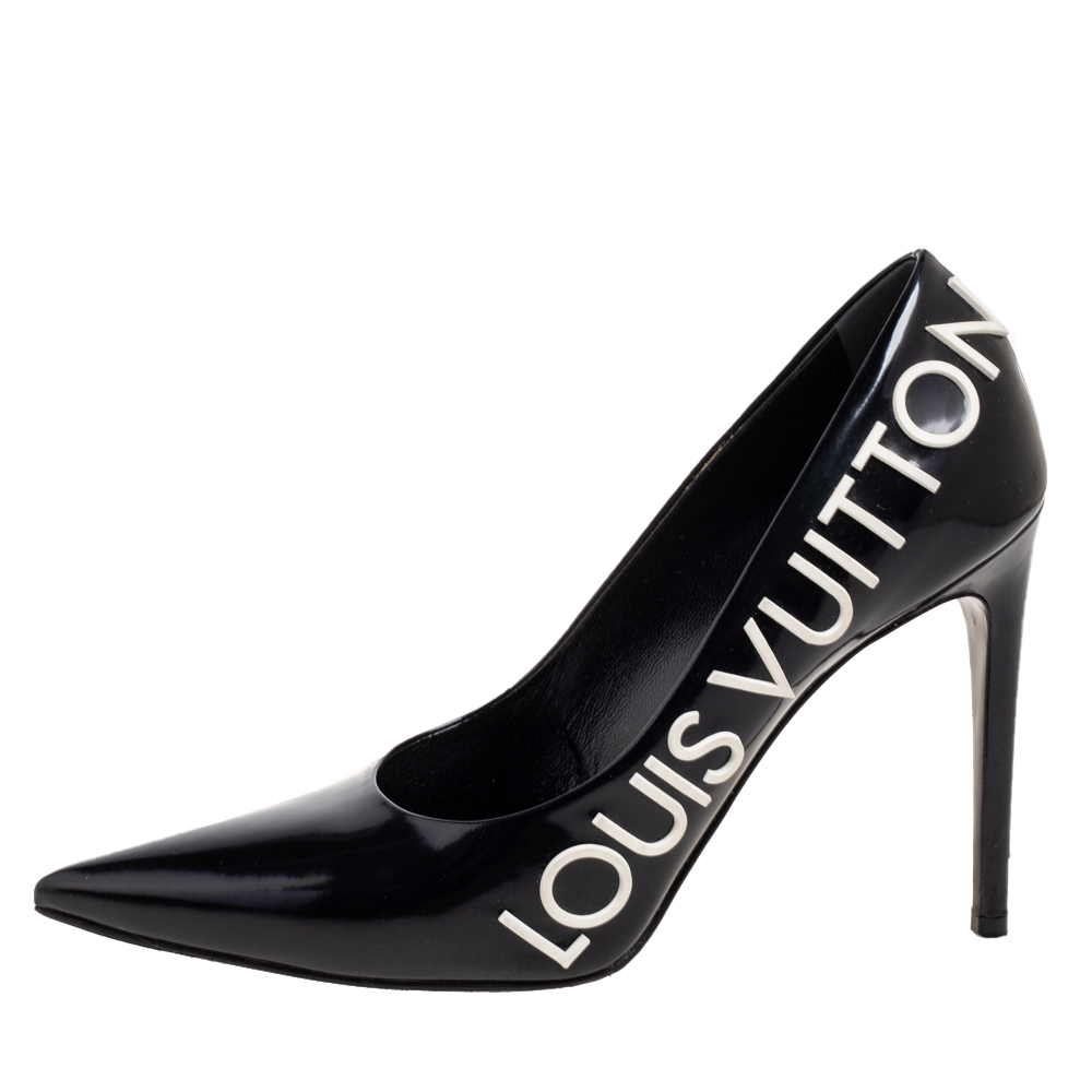 

Louis Vuitton Black Patent Leather Call Back Pointed-Toe Pumps Size