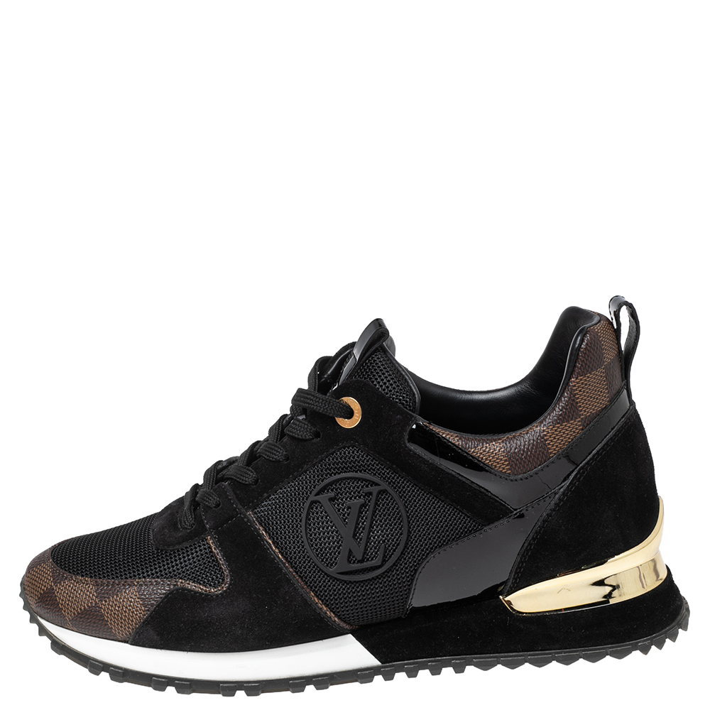 

Louis Vuitton Brown/Black Canvas And Suede Run Away Sneakers Size
