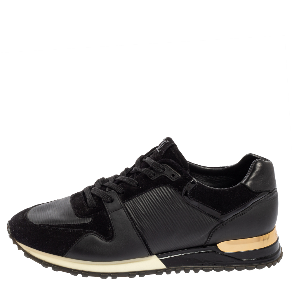 

Louis Vuitton Black Epi Leather And Suede Run Away Sneakers Size