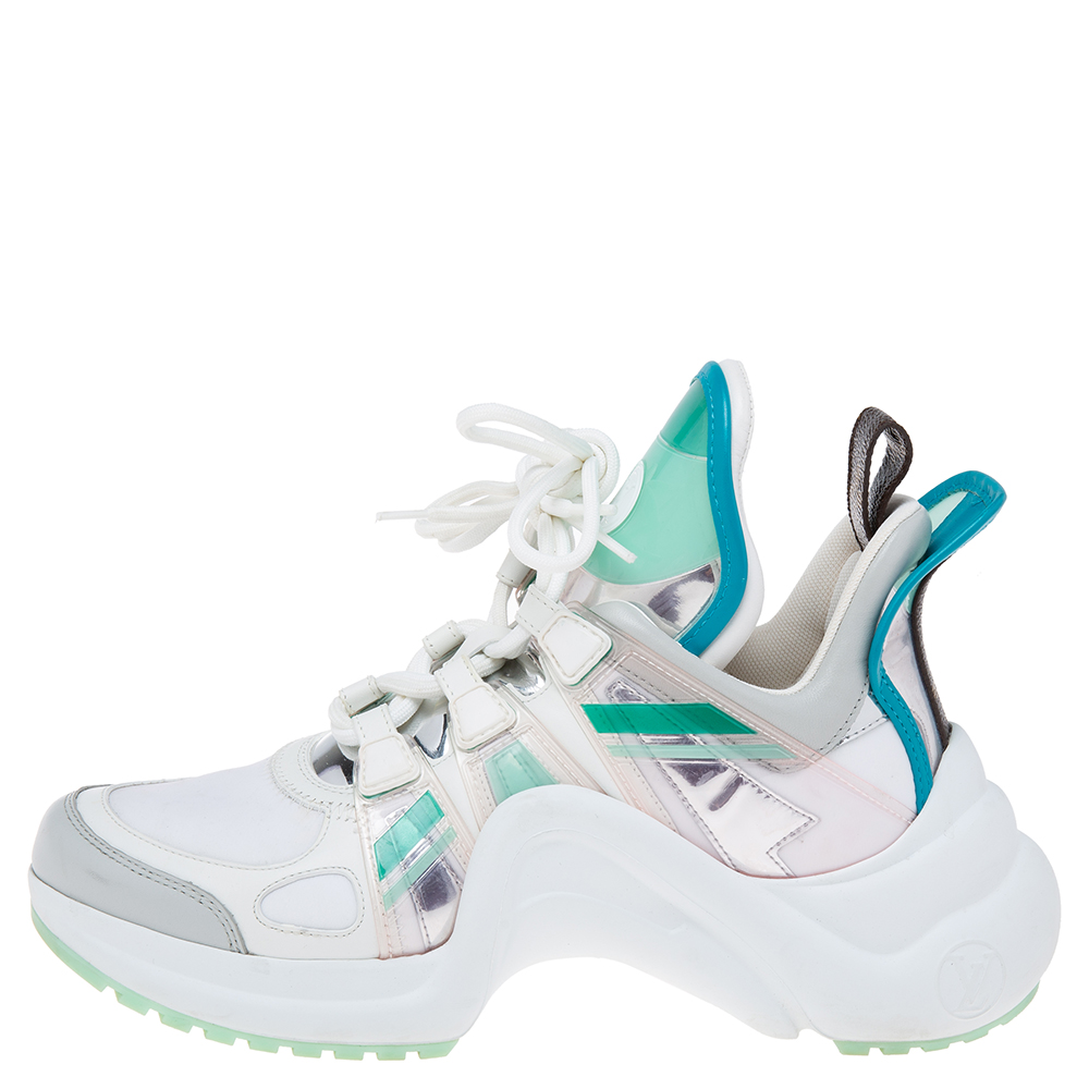 

Louis Vuitton Green/White Leather LV Archlight Sneakers Size