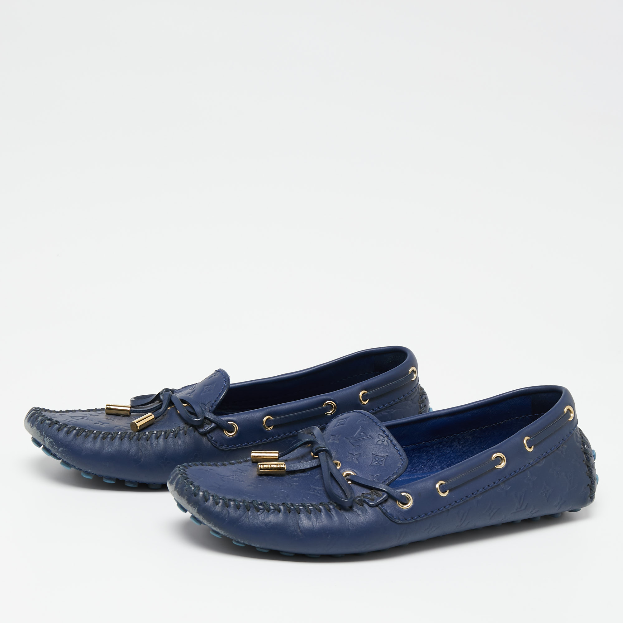 

Louis Vuitton Blue Leather Gloria Loafers Size