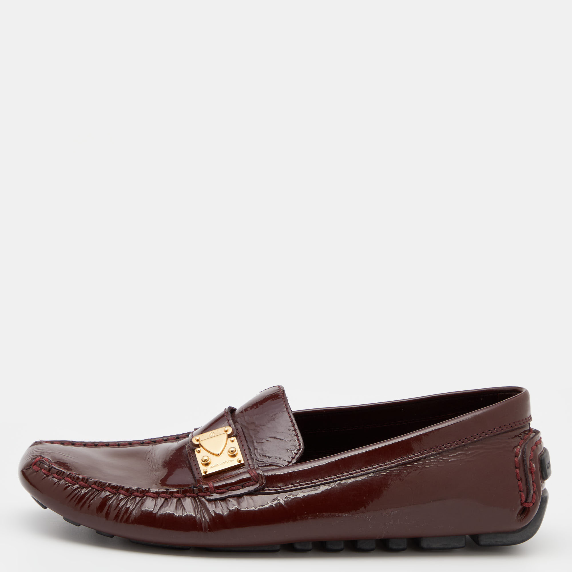 

Louis Vuitton Burgundy Patent Leather Slip On Loafers Size
