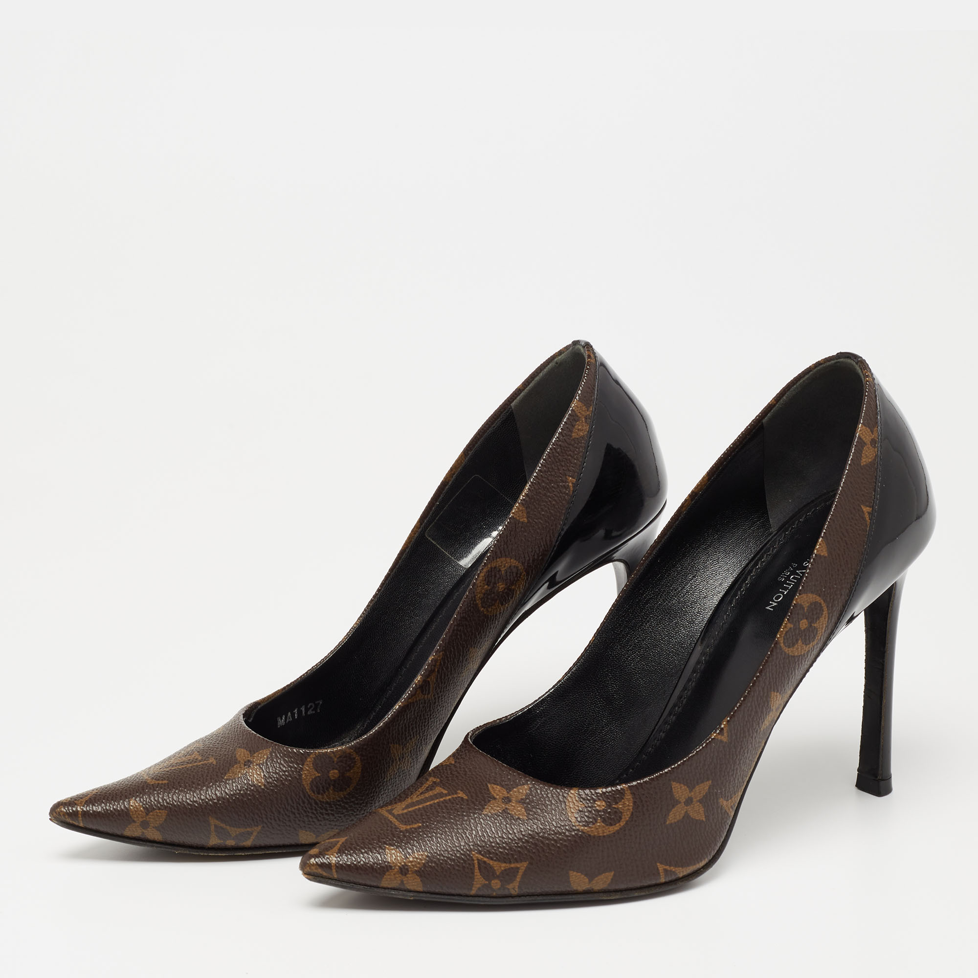 

Louis Vuitton Monogram Canvas and Patent Leather Cherie Pumps Size, Black