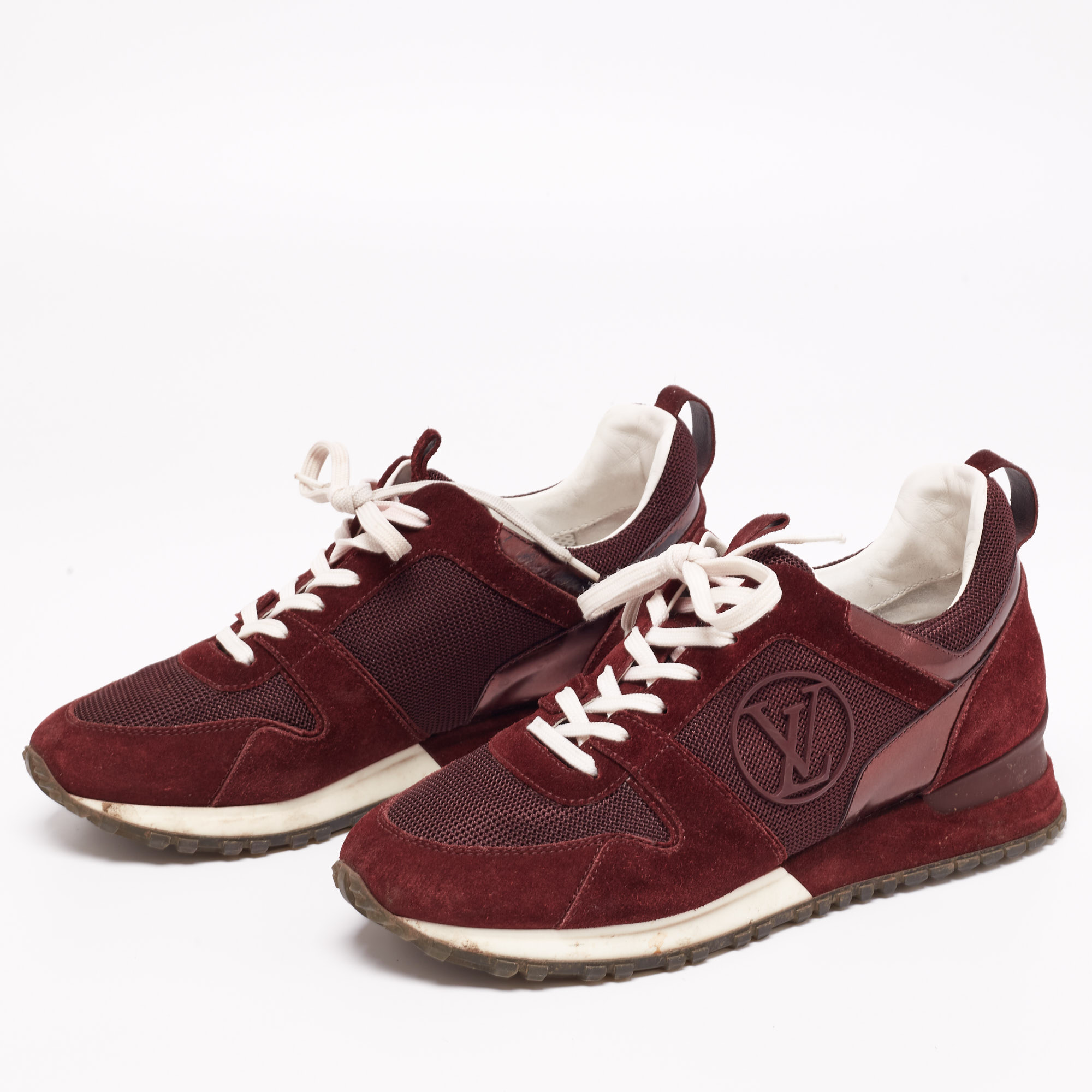 

Louis Vuitton Burgundy Mesh, Suede and Leather Runaway Low-Top Sneakers Size
