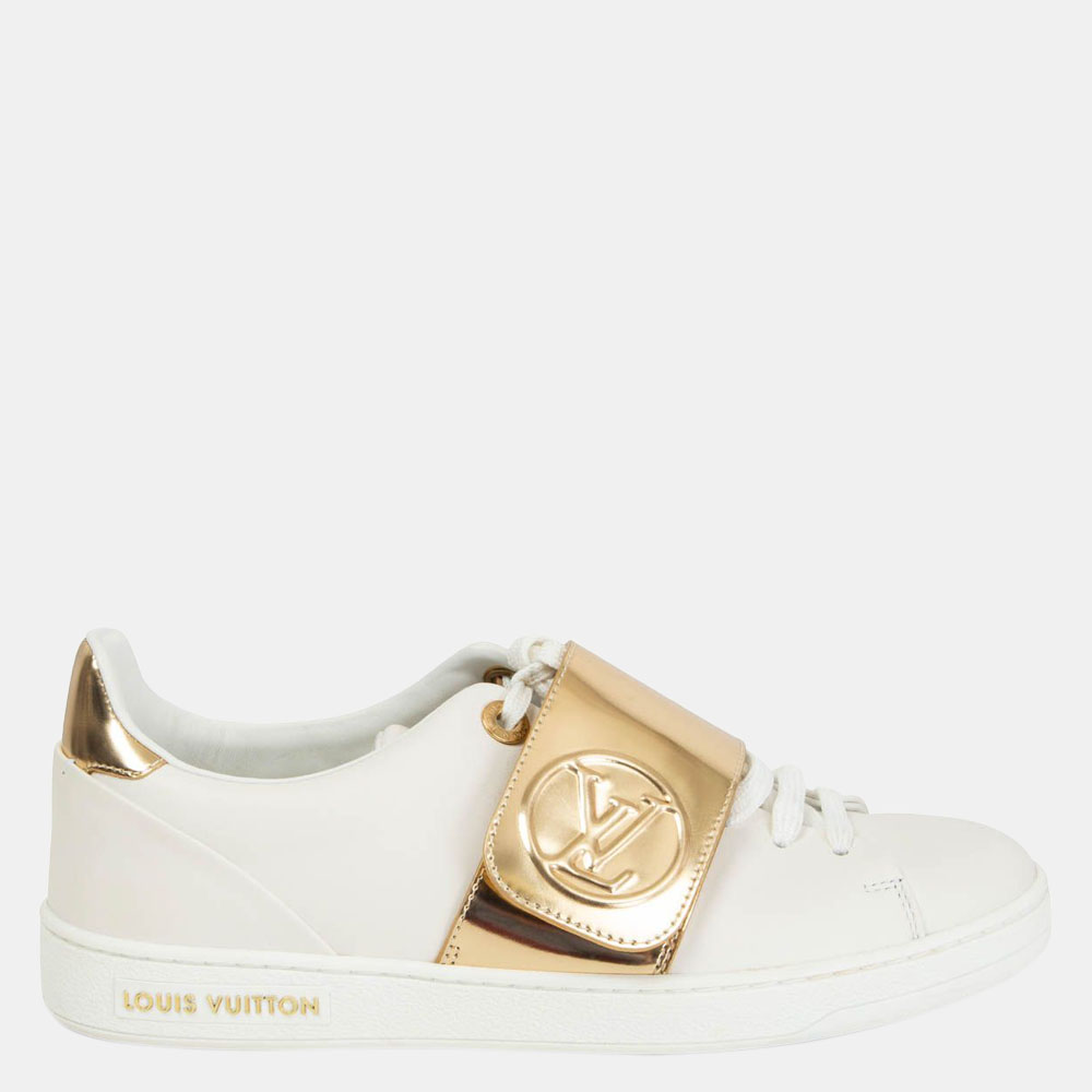

Louis Vuitton White/Gold Front Row Low-Top Sneakers EU