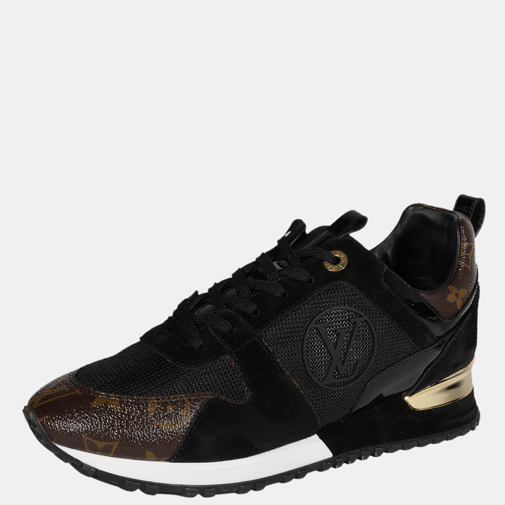 

Louis Vuitton Black Gold Monogram Run Away Low Sneaker EU